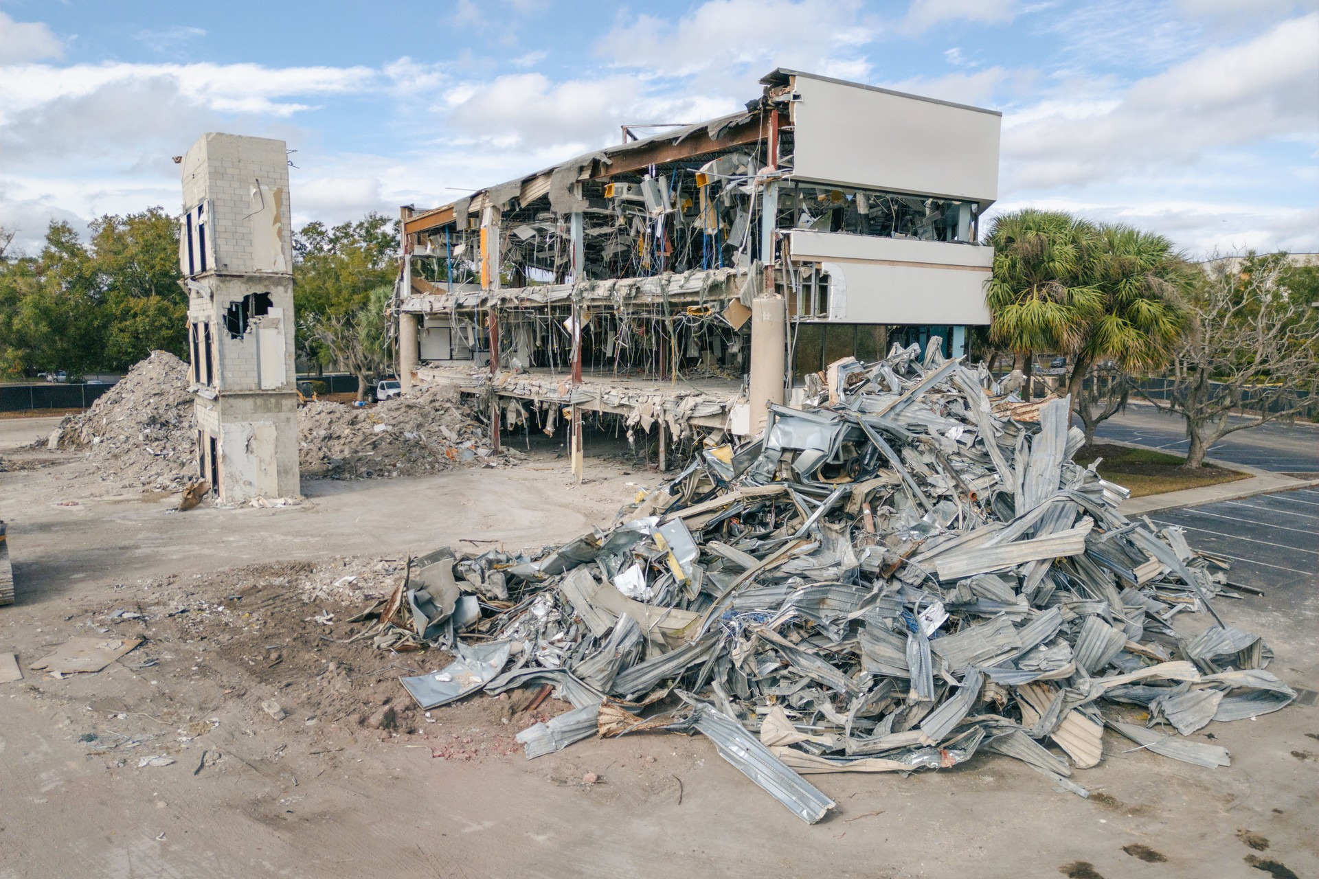 Destroyed Office Building - Demolished - Deconstruction